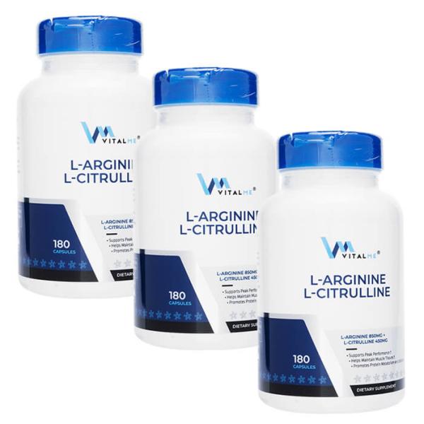 バイタルミー L-アルギニン&amp;L-シトルリン180錠 3本 VitalMe L-Arginine L...