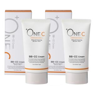 正規販売店 プラワンシー BB+CCクリームファンデーション 40g 2個セット +ONEC SPF50+ PA++ 多機能 下地 コンシーラー 北海道・東北・沖縄レターパック発送