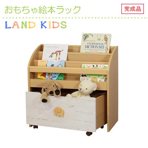 ★完成品★絵本ラック キッズ 子ども用  移動棚付き キャスター付 収納たっぷり 安全設計 ナチュラ...