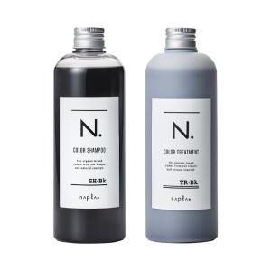 ナプラ N. エヌドット カラーシャンプー 320mL ＆ カラートリートメント 300g Bk（ブラック） セット napla メール便 アウトレット商品