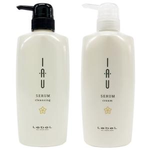 ルベル イオセラム クレンジング シャンプー 600ml ＋ クリーム ヘアトリートメント 600ml ポンプ ボトル セット 計2個 Lebel IAU SERUM ヘアケア