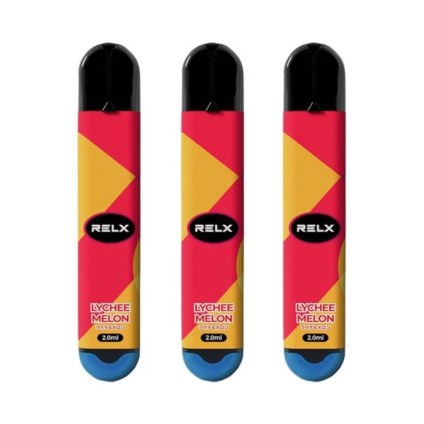 3本セット RELX 電子シーシャ ライチ＆メロン LYCHEE MELON リレックス 使い捨て ...