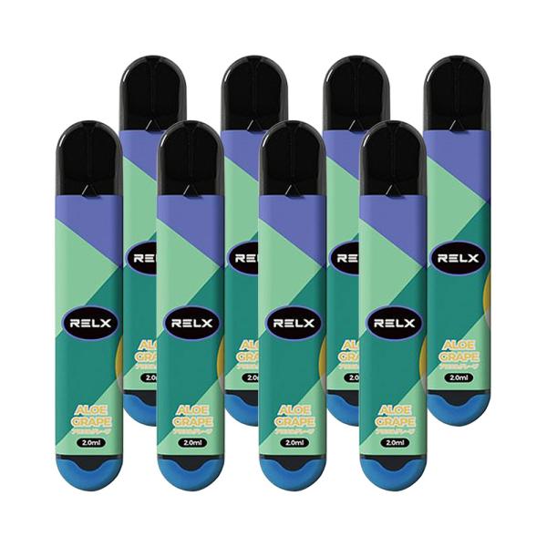 8本セット RELX 電子シーシャ アロエ＆グレープ ALOE GRAPE リレックス 使い捨て 電...