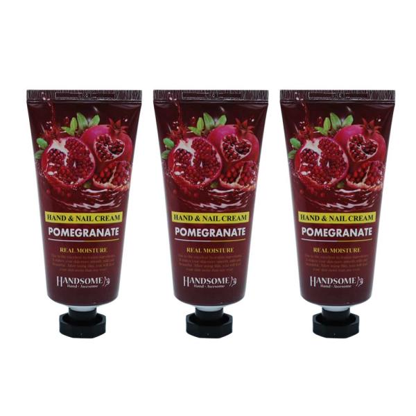 「３本」リアル モイスチュア ハンドクリーム&amp;ネイルクリーム 100g （ザクロ） 保湿クリーム