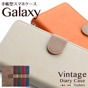 GALAXY S26 S25 S24 S23 S22 A36 A55 S20 S20+ ギャラクシー エッジ ケース 手帳型 シンプル スマホケース ヴィンテージ 風 PUレザー ベルト