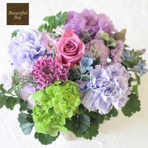お供え 花 誕生日 フラワーアレンジメント おしゃれ ギフト 生花 プレゼント 女性 男性 供花 献花 ペット お悔やみ 故人 ブルー 青 紫 キリスト教 be-b