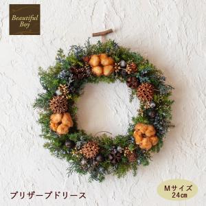 クリスマス飾り　リース&ブーケ クリスマスリース LEDライト付き セレクト リース L 34cm 玄関