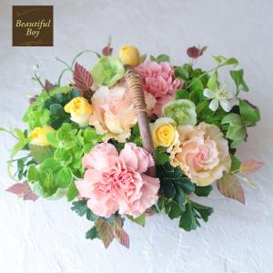 フラワーアレンジ 誕生日 花 プレゼント 女性 お見舞い 退院祝い ギフト 花かご バスケット お供え アレンジメント 生花 おしゃれ フラワーアレンジメント re-m