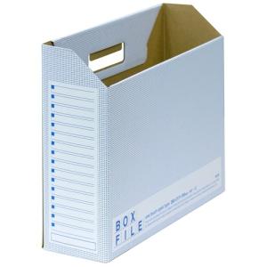 プラス ファイルボックス エコノミー 10冊 A4横 背幅100mm ブルー 553-988 ボックスファイルの商品画像