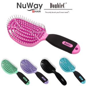 NuWay DoubleC ヘアブラシ 絡まない プレゼント ブルー ピンク ミントグリーン パープル ブラック 速乾 ボリュームUP スカルプ ケア ツヤ髪 ロングヘア 巻き髪｜beautycrea