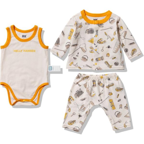 【在庫限り】 ヘリーハンセン マイファーストHHアウトドアプリントカーディガンセット(ベビー) 80...