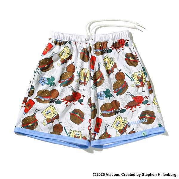 スポルディング ジュニア　ジャージーショーツ　スポンジ・ボブ　クラビーパーティ 140 ホワイト S...