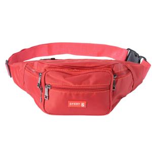 ウエストバッグ ポーチ 【赤】レッド　シンプル アウトドア 多機能 小分けポケット　登山 旅行 サイ...