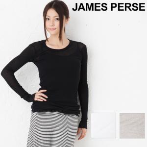 ジェームスパース レディース 長袖 クルーネック JAMES PERSE コットンカシミア スキニー ロングスリーブ｜beautyholic