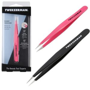 毛抜き ツイザー Tweezerman ツィーザーマン プロ用ポイントツイーザー ブラック ツィザー #1241-BR 1241-PR メール便｜beautyholic