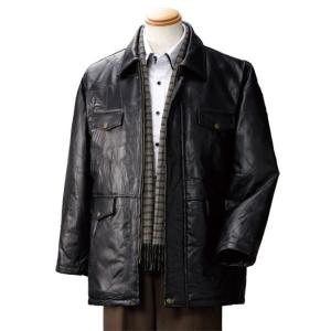 はっち！❣️保管品❣️NEW ROMANハーフコート＆バスローブ2点 パッチワーク軽量コート ハーフコート レザー ブラック 黒 メンズ 紳士