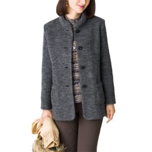 秋冬 日本製 ミラノリブテーラードジャケット ラベンダーパープル 丸襟