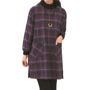 割烹着 おしゃれ レディース 秋冬 先染め格子かっぽう 2色組 スモック 婦人服 ミセス シニア 女性 チェック柄 格子柄 ブラック系 ワイン系　sowa　p20332