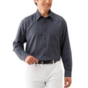 カルビア 起毛ストレッチシャツ 2色組 シャツ カジュアルシャツ 長袖