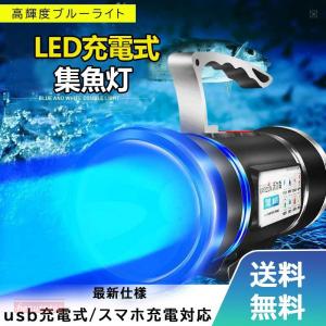 集魚灯 ブルー 青色LED USB充電式 拡散 投光器 船 ボート 残量表示 防水 小型 船舶 ブルーライト LED集魚灯 高輝度 夜釣り 船釣り 堤防 漁港 水中集魚灯