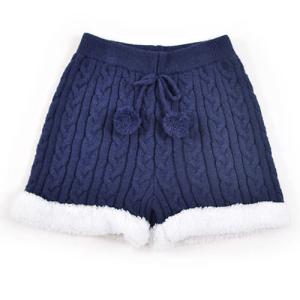 裾ボア ケーブルニット ショートパンツ 子供服 BeBe ベベ BUZZFUZZ バズファズ アウトレット 女の子