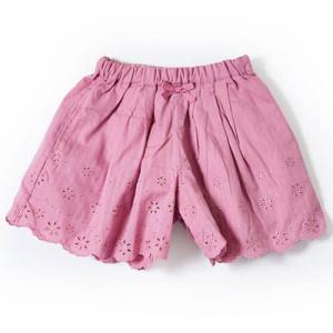 【SLAP SLIP/スラップスリップ】 フラワー レース 裾 スカラップ ショート パンツ 子供服 BeBe ベベ BUZZFUZZ バズファズ 女の子の商品画像