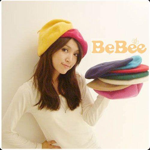 ベレー帽 フェルト生地 NO1 カラフル レディース 女性 おしゃれ かわいい 春 夏 秋 冬 ベレ...