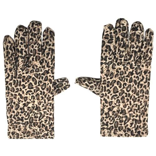 ヒョウ 柄 サテン 手袋 豹 ひょう グローブ 手首 丈 ショート ダンス パーティー イベント ハ...
