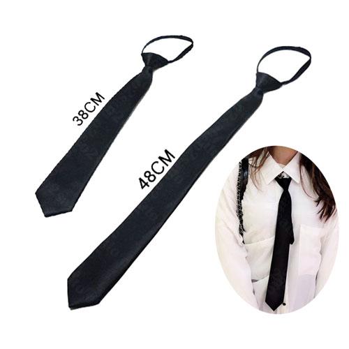 ワンタッチ ネクタイ 黒 ブラック サテン生地 メンズ レディース 通勤 ファッション パーティー ...