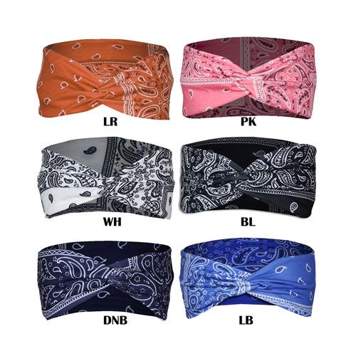 幅 10cm ペイズリー 柄 クロス ヘアバンド ダンス 衣装 子供 キッズ チア 大人 女の子 舞...