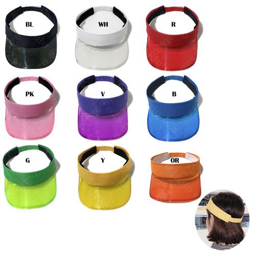 カラー クリアー サンバイザー  頭周り目安 レディース メンズ サイズ 54 〜 60 CM 無地...