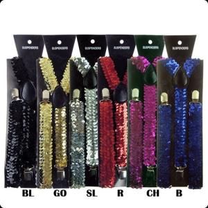 スパンコール サスペンダー メンズ レディース ファッション