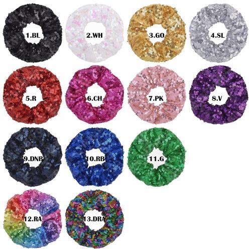 スパンコール シュシュ ヘアゴム  キラキラ ダンス 衣装 女性 子供 キッズ チア  ヘッドドレス...