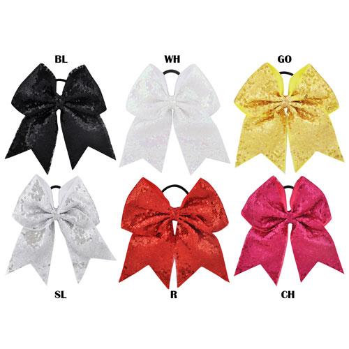 スパンコール リボン ヘア ゴム ポニー アクセサリー キラキラ ダンス 衣装 子供 キッズ チア ...