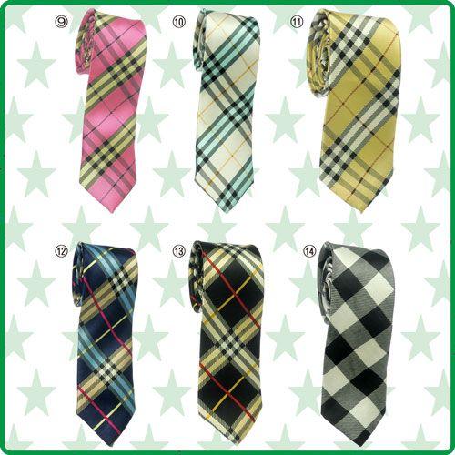 ネクタイ 細身 チェック ＶＯＬ２ サテン生地 メンズ レディース 通勤 ファッション パーティー ...