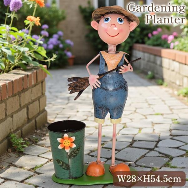 ヨーロピアン ガーデニング オブジェ わんぱく少年 プランターカバー 鉢カバー ガーデニング雑貨 置...