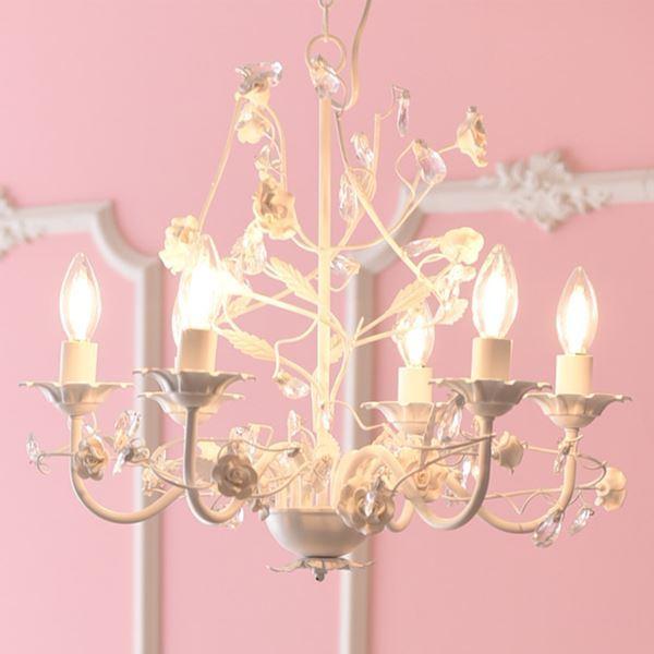 プリンセスホワイトＲＯＳＥ お手軽６灯シャンデリア ＬＥＤ電球対応 ヨーロピアン エレガント 姫系 ...