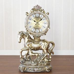 置時計スタンドクロック 馬の親子 おおきい ゴージャス : インテリア