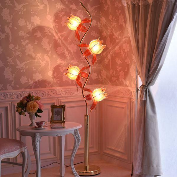 ランプ フロアランプ おしゃれ ゴールド ガラスシェード アンティーク調 ロココ調 フロアランプ ロ...