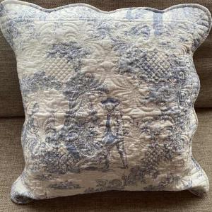 クッションカバー ソファクッションカバー 45×45cm Toile de jouy トワルドジュイリバーシブルマルチキルト Q1 クッションカバー ヨーロピアン おしゃれ｜bebeimport