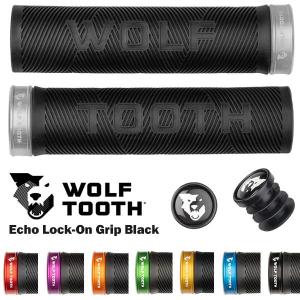 ウルフトゥース グリップEcho Lock-On Grip Black Grip 自転車 グリップ ロックオングリップ MTB オフロード｜bebike