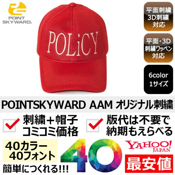 1個から簡単オリジナル刺繍の帽子作成 POINT SKYWARD（ポイントスカイワード） AAM 6...