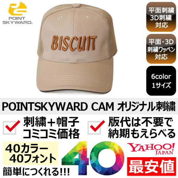 1個から簡単オリジナル刺繍の帽子作成 POINT SKYWARD（ポイントスカイワード） CAM 6...