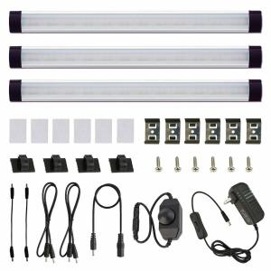 LEDバーライト AIBOO 長さ30CM LEDスリム照明器具 調光スイッチ 無階段調光 キッチン照明 ACアダプタ 高輝度 電球