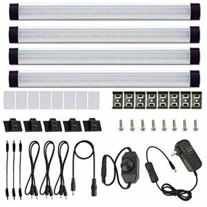 LEDバーライト AIBOO 長さ30CM LEDスリム照明器具 調光スイッチ 無階段調光 キッチン照明 ACアダプタ 高輝度 電球