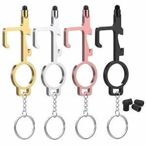 Saipor 非接触 ドアオープナー 接触防止ツール キーホルダー タッチレス オープンドアツール タッチパネル/ド