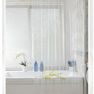 シャワーカーテン 透明 バスカーテン PEVA 防水 防カビ お風呂用カーテ バ ス用フック付属 取り付け簡単 サイ