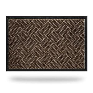 CORFEEL 玄関マット ドアマット 泥落としマット 屋内 屋外 業務用 家庭用 (43x74cm, ブラウン)