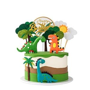 ケーキトッパー 誕生日ケーキ飾りもの 3D恐竜ケーキトッパー 子供のためのベビーシャワーのパーティー用品