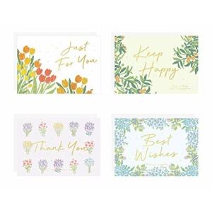 Kamizuki グリーティングカード 花 封筒付き メッセージカード クリスマス 新年 感謝 誕生日 バレンタイン 暑中